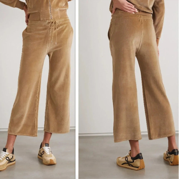 Nili Lotan Daphne Camel Cotton-Blend Velour Track pants M NWT - Picture 4 of 6